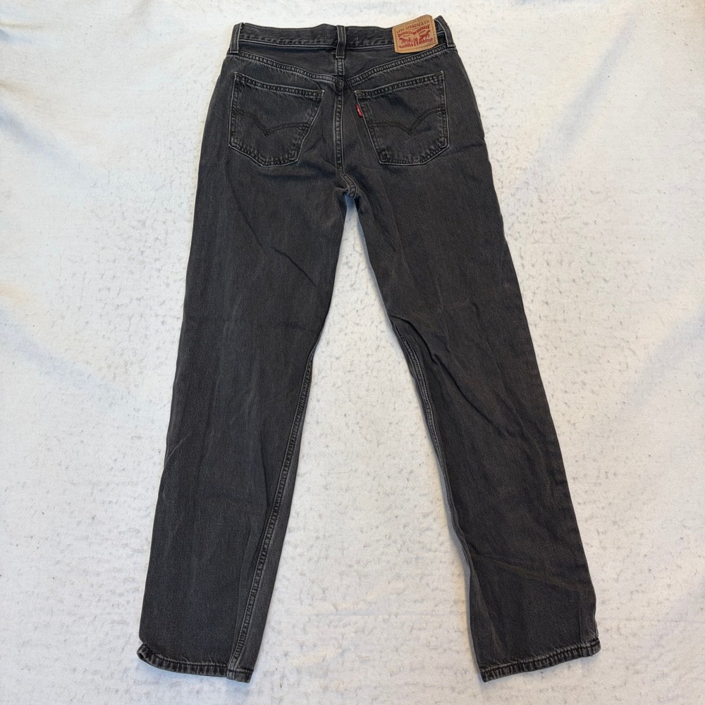 Levi's Low Pro Straight Jeans Womens 26 Black Denim Faded